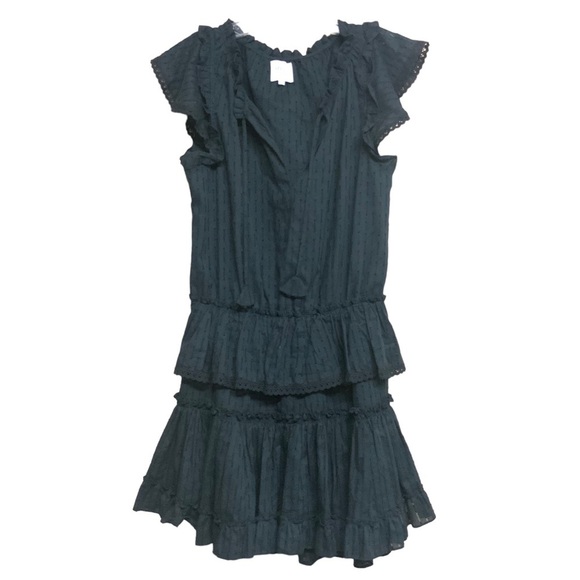 MISA Los Angeles Lilian Black Ruffle Mini Dress - Picture 2 of 9